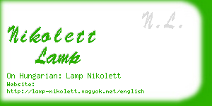 nikolett lamp business card